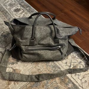 Grey felt weekender bag